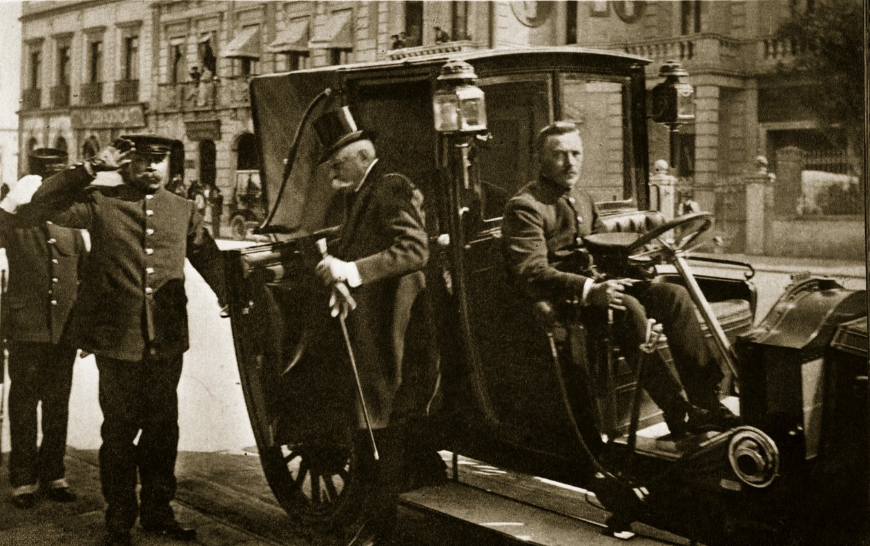 Porfirio Diaz megérkezik a palota irodáihoz, 1910 körül alkotó: Unbekannt Unbekannt