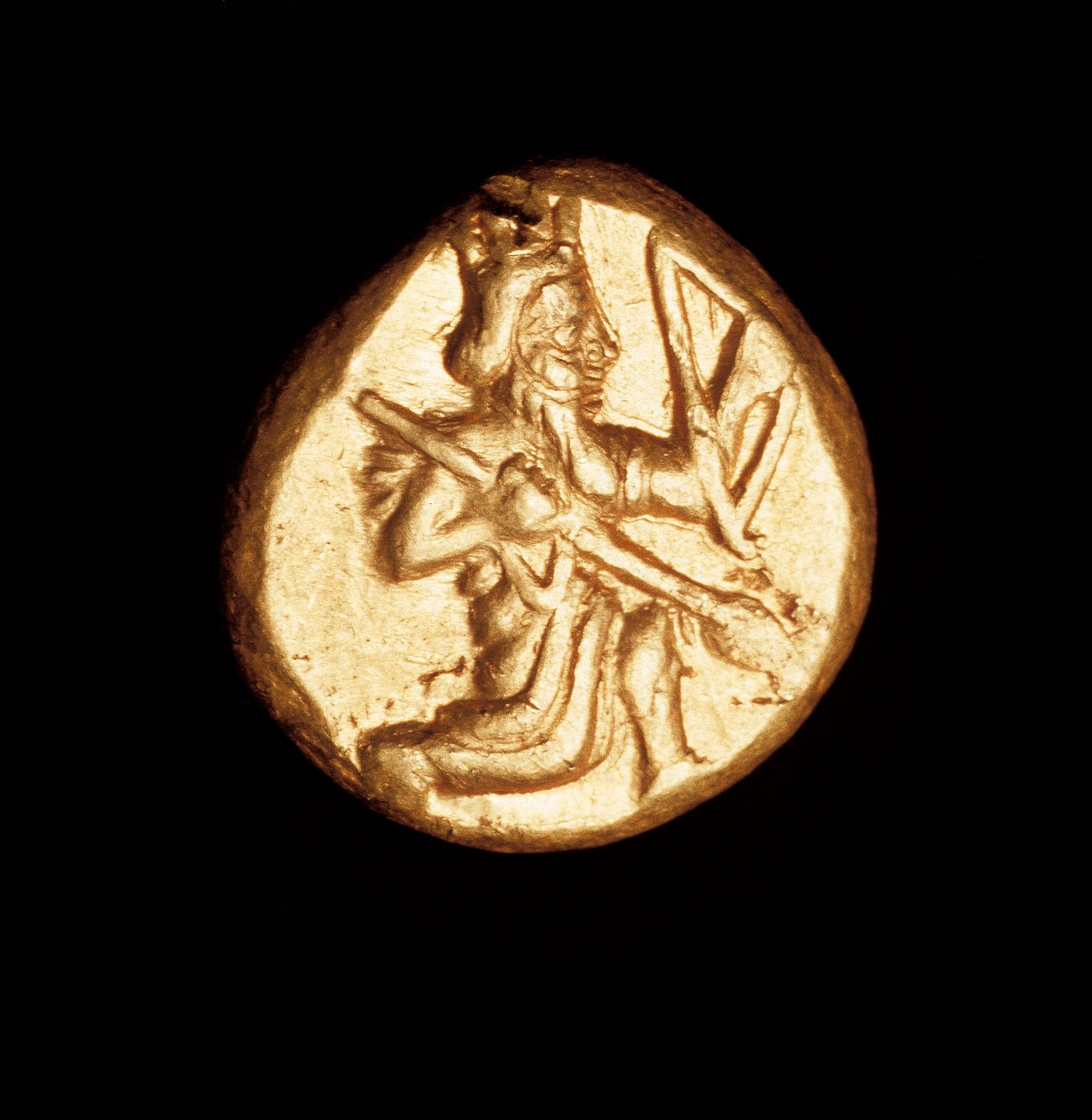 Ritka ókori görög érme, arany perzsa darics, nagy király térdelő íjjal C 450 BC alkotó: Unbekannt Unbekannt