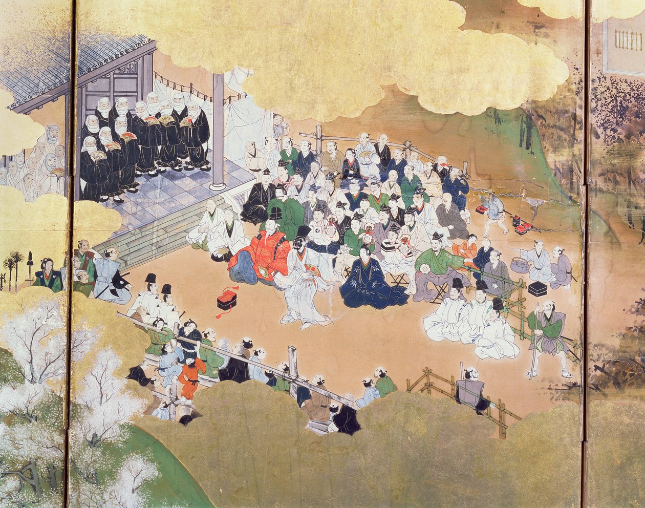 Városi élet jelenetei a "Bakufu" kormány alatt, a Noh dráma előadásából, Tosa School, 1800, japán, alkotó: Unbekannt Unbekannt