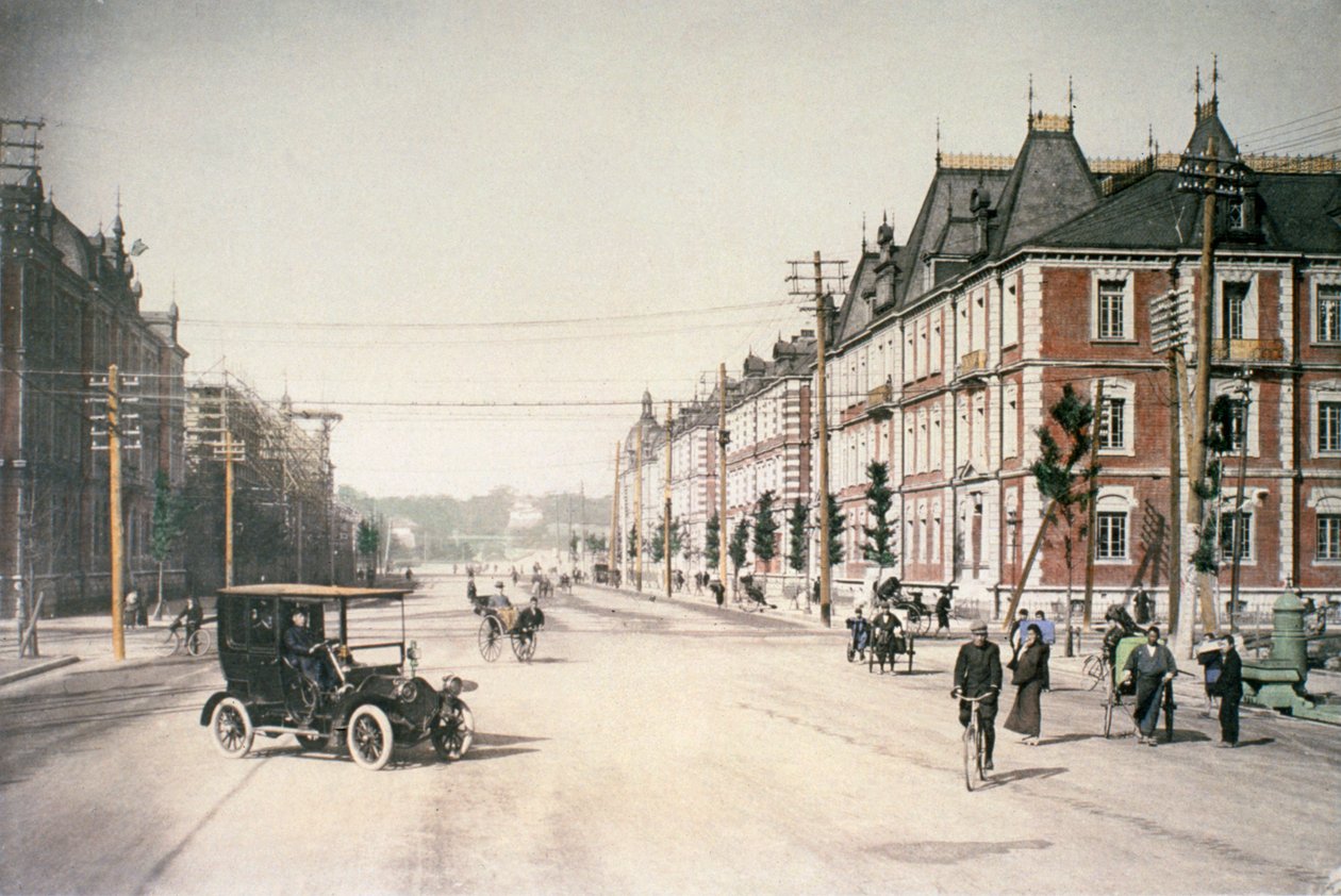 Utcai jelenet Tokióban, Japánban, 1895-1900 körül alkotó: Unbekannt Unbekannt