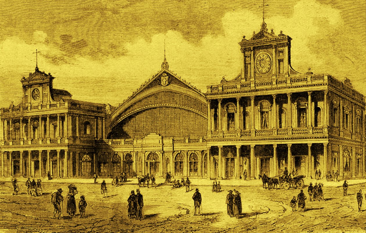 Anhalt Railway Station in Berlin, ca 1880 alkotó: Unbekannter Künstler