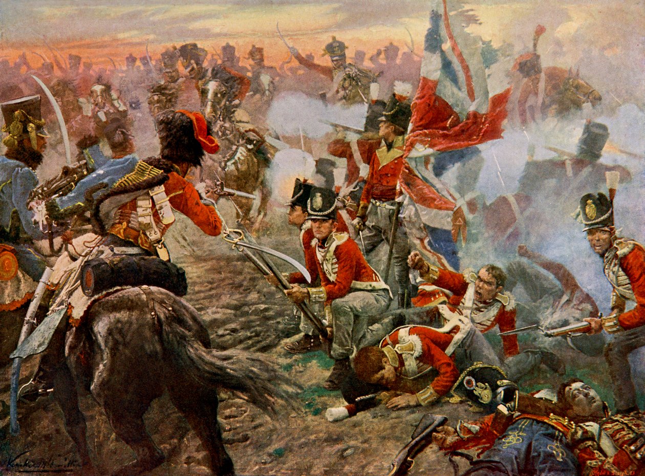 Quatre Bras-i csata 1815-ben (nyomtatás) alkotó: Unbekannter Künstler