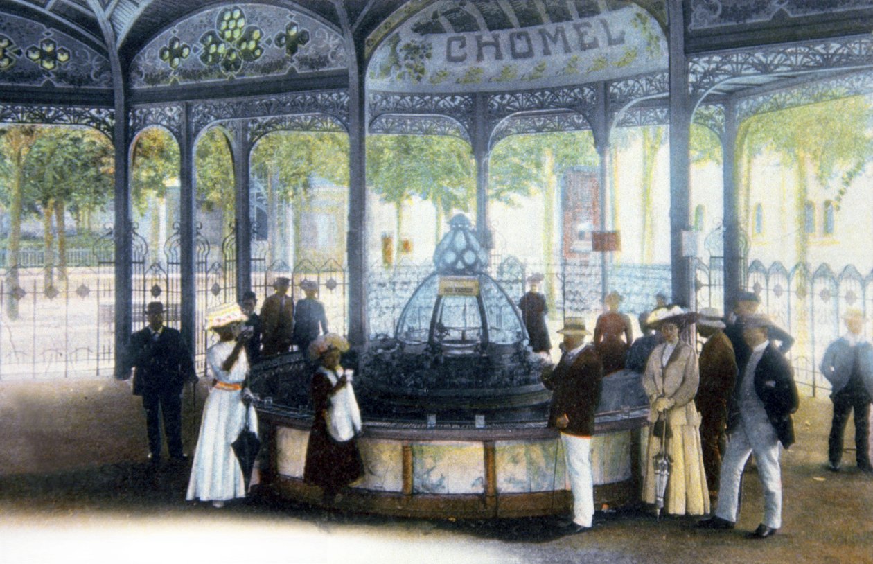 Chomel-forrás Vichyben, 1910 körül (képeslap) alkotó: Unbekannter Künstler