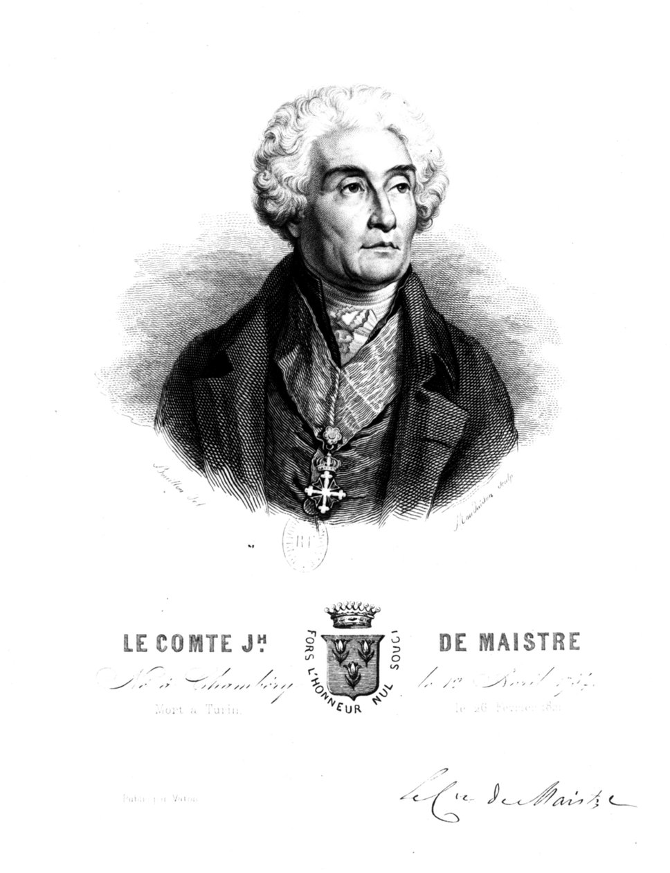 Joseph de Maistre gróf (1754-1821). alkotó: Unbekannt
