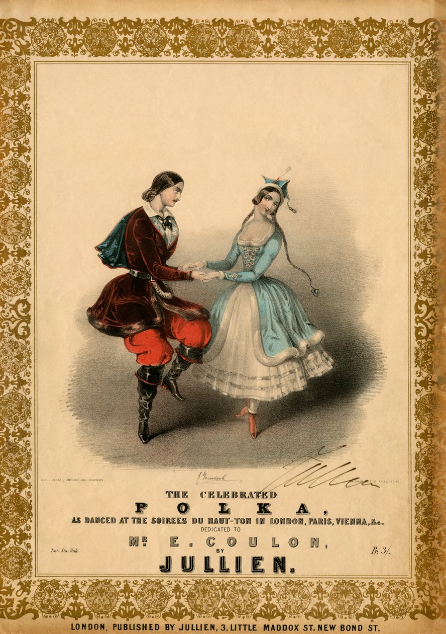 Pár táncol a Polka c alkotó: Unbekannter Künstler
