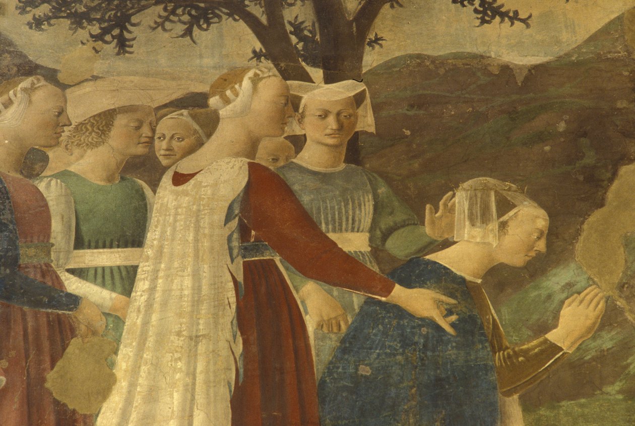 Fresco, San Francesco bazilika, Arezzo, Toszkána, Olaszország alkotó: Unbekannter Künstler