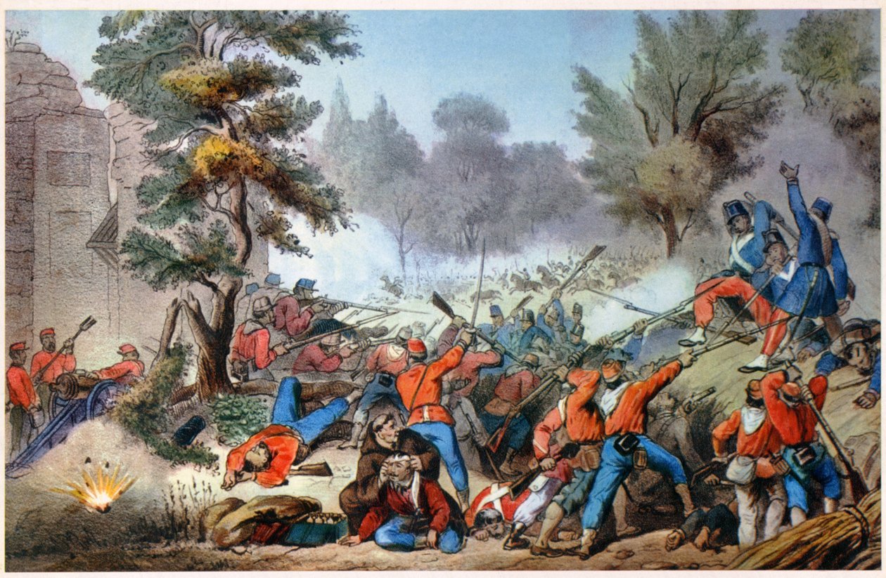GARIBALDINI A SESSA COMBAT 1860-ban (nyomtatás) alkotó: Unbekannter Künstler