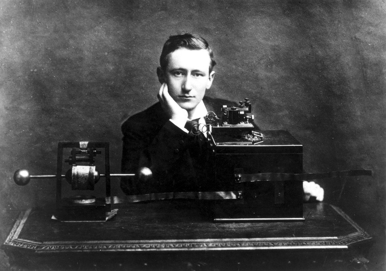 Guglielmo Marconi, az olasz rádió úttörője, 1900 körül alkotó: Unbekannt
