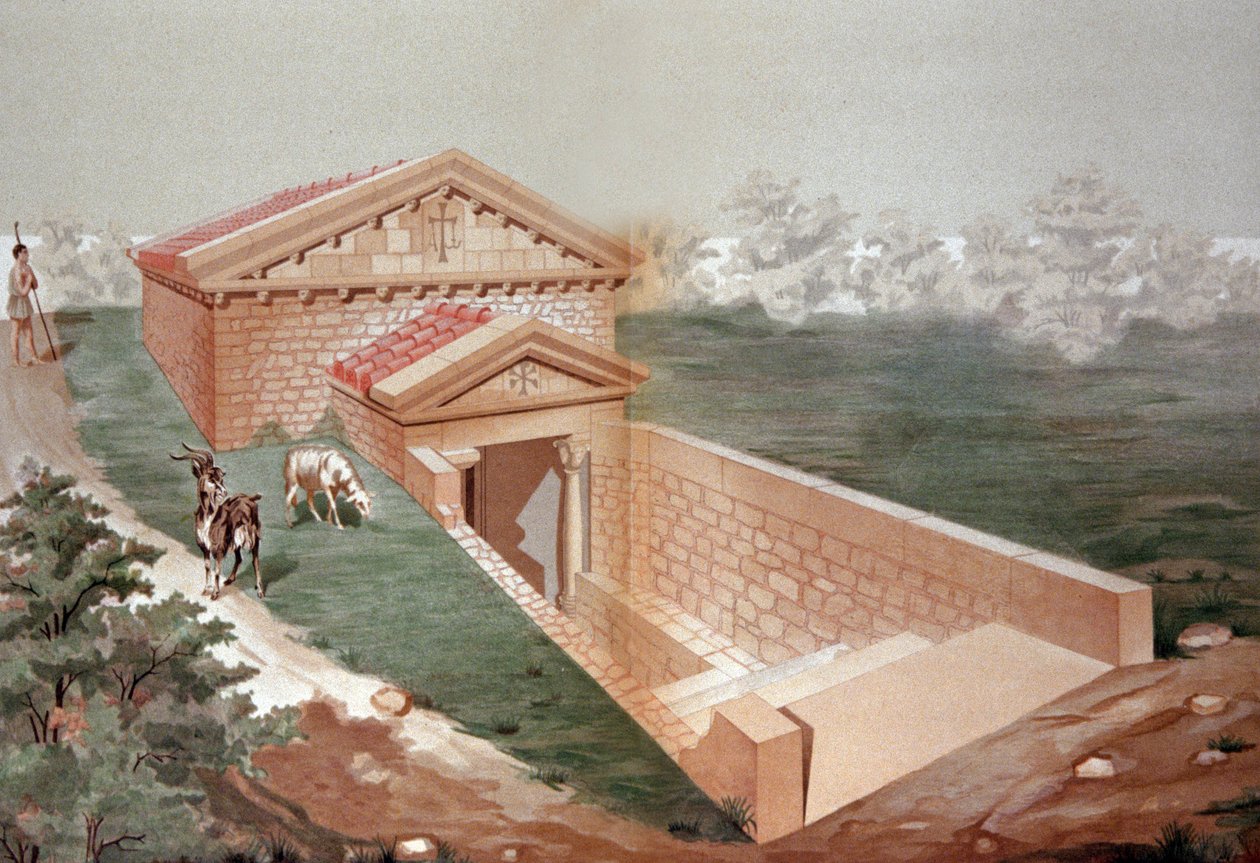 Poitiers-i Hypogee Martyrium, 1880 körül (litográfia) alkotó: Unbekannter Künstler