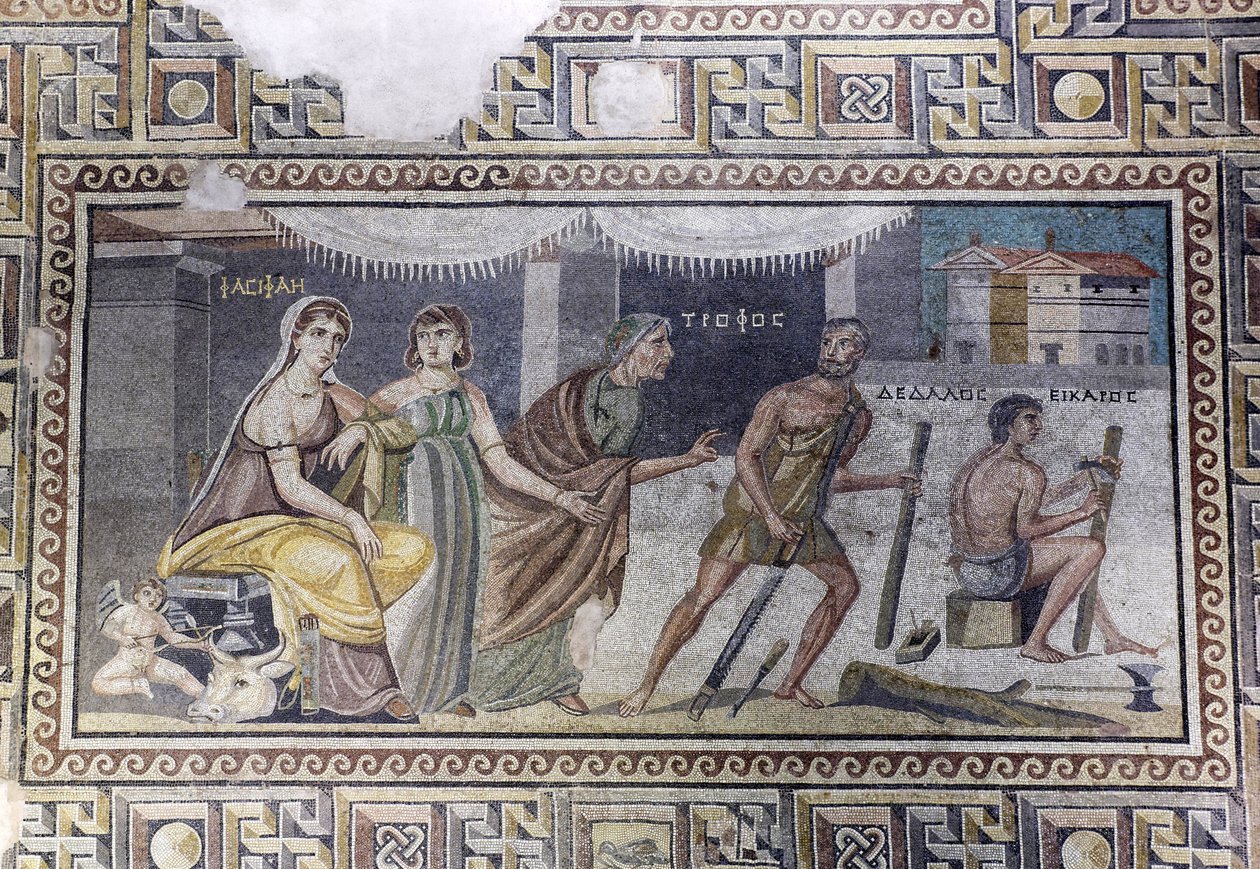 Mozaik, Pasiphae és Daedalus alkotó: Unbekannter Künstler
