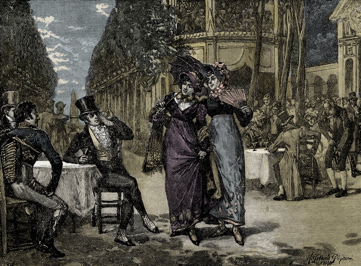 Regency divat: "A szépségek és a szépasszonyok". alkotó: Unbekannter Künstler