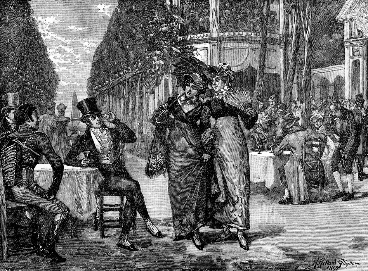 Regency divat: "A szépségek és a szépasszonyok". alkotó: Unbekannter Künstler