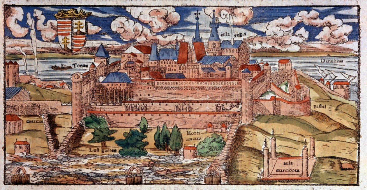 Megerősített Buda (Magyarország), 1550 körül (metszet) alkotó: Unbekannter Künstler