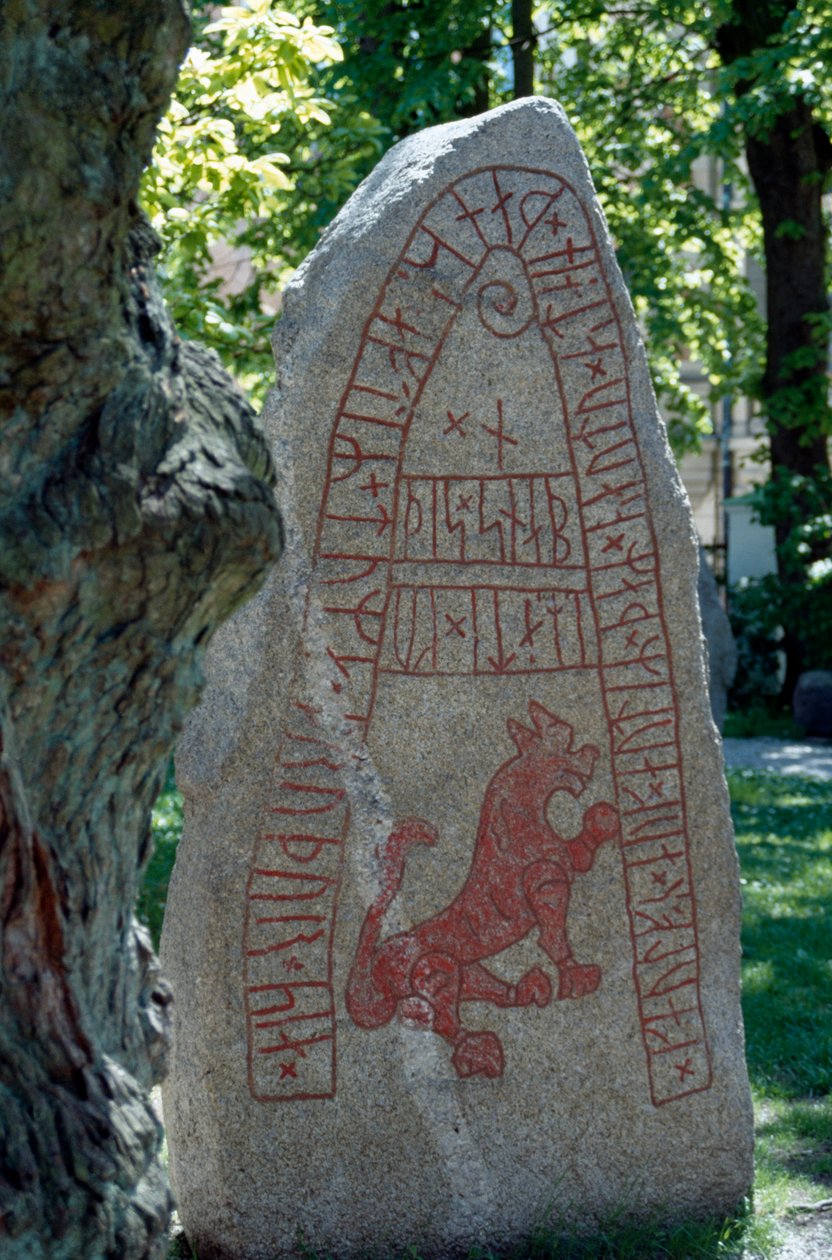 Rune Stone, Lund, Svédország. Viking civilizáció. alkotó: Benjamin Baud