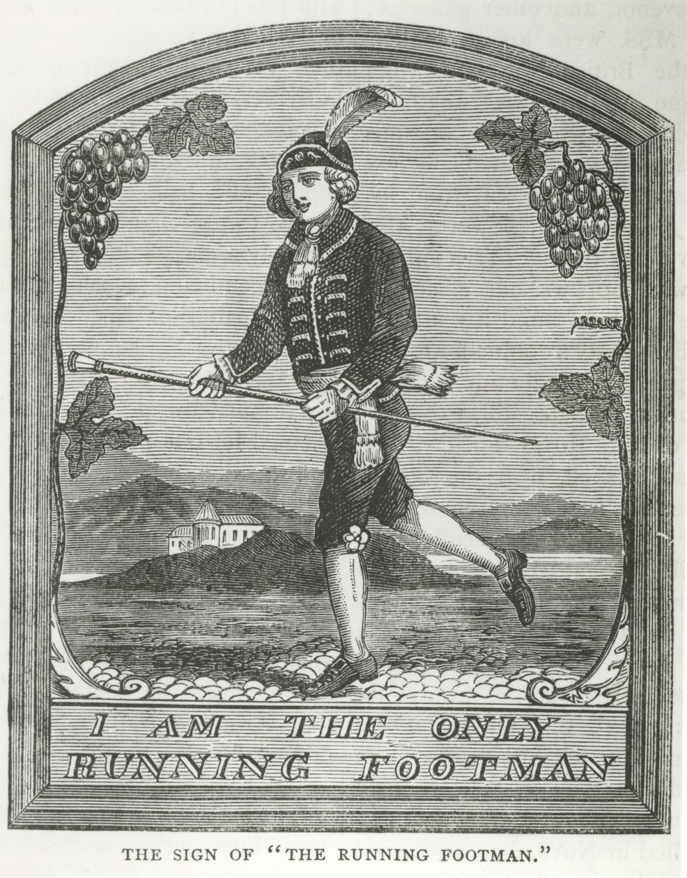 "The Running Footman" fogadótábla (metszet) alkotó: Unbekannt