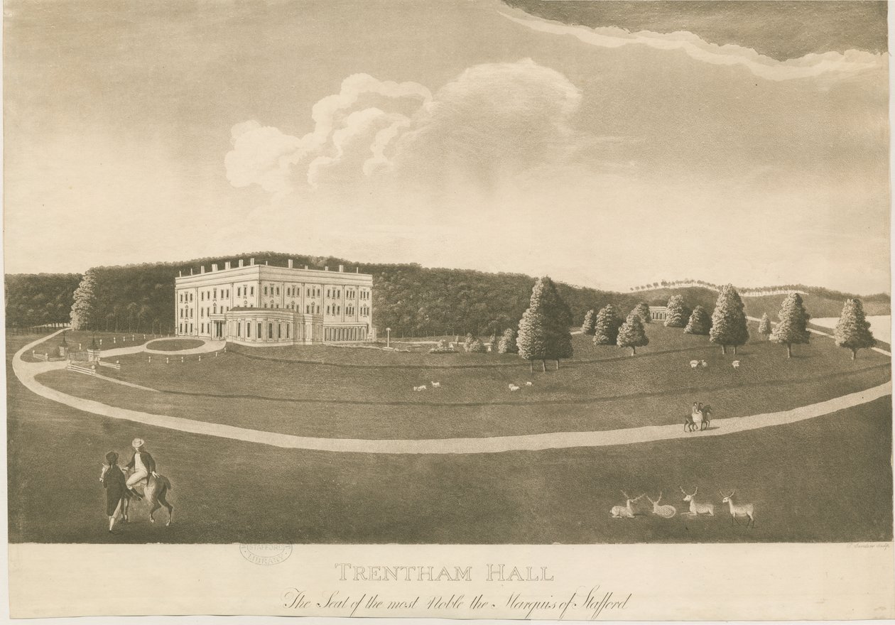 Trentham Hall: akvatinta metszet alkotó: Unbekannt