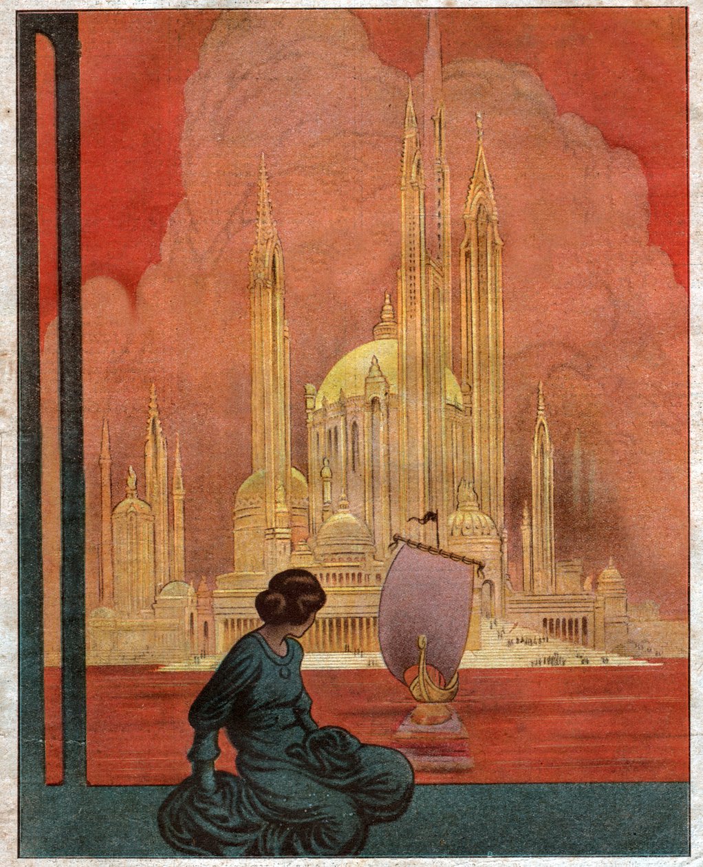 Utópisztikus város. (1922-es illusztráció) alkotó: Unbekannter Künstler