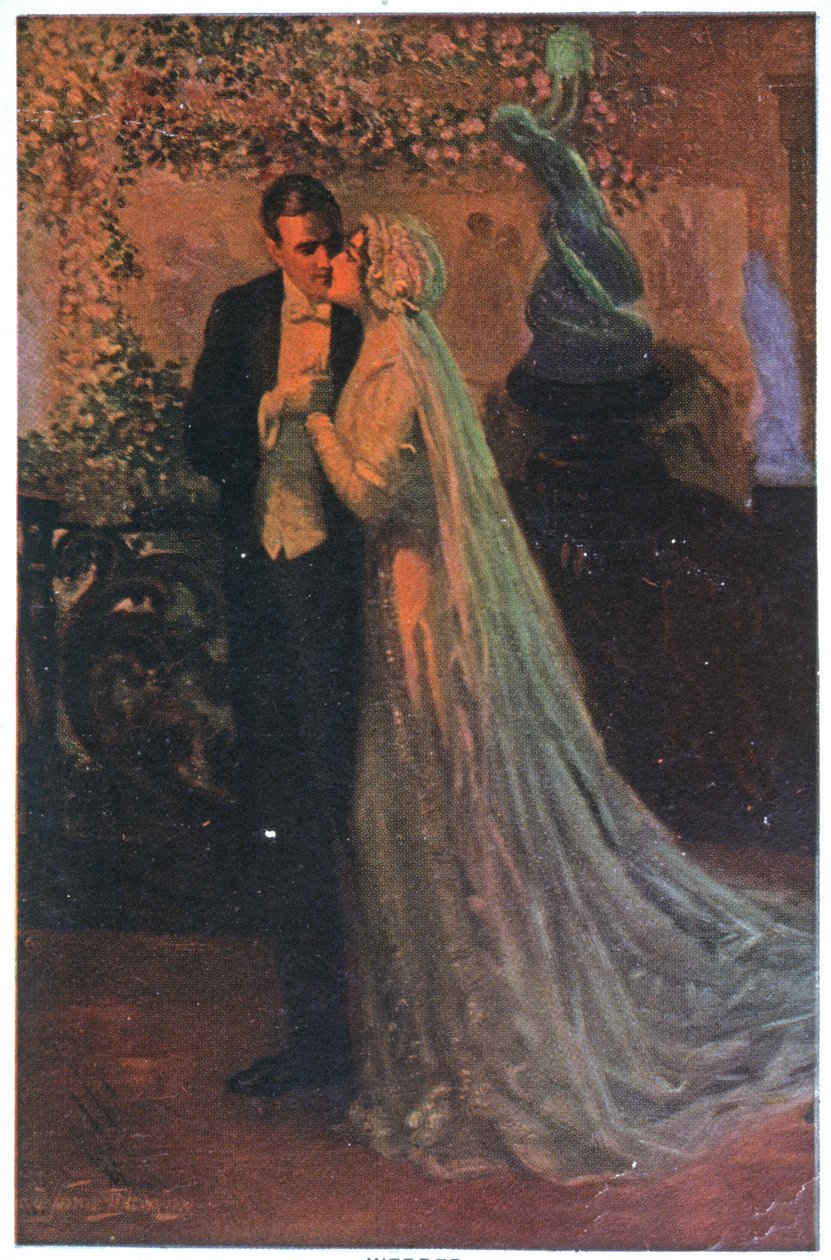 Fiatal pár a szertartás után, 1920 körül (illusztráció) alkotó: Unbekannter Künstler