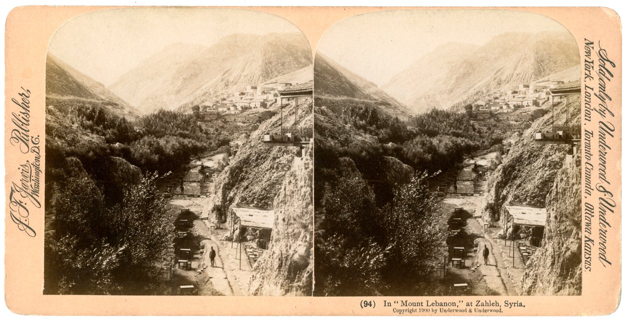 Mount Libanonban, Zahlahban, Libanonban, 1900. alkotó: Underwood and Underwood