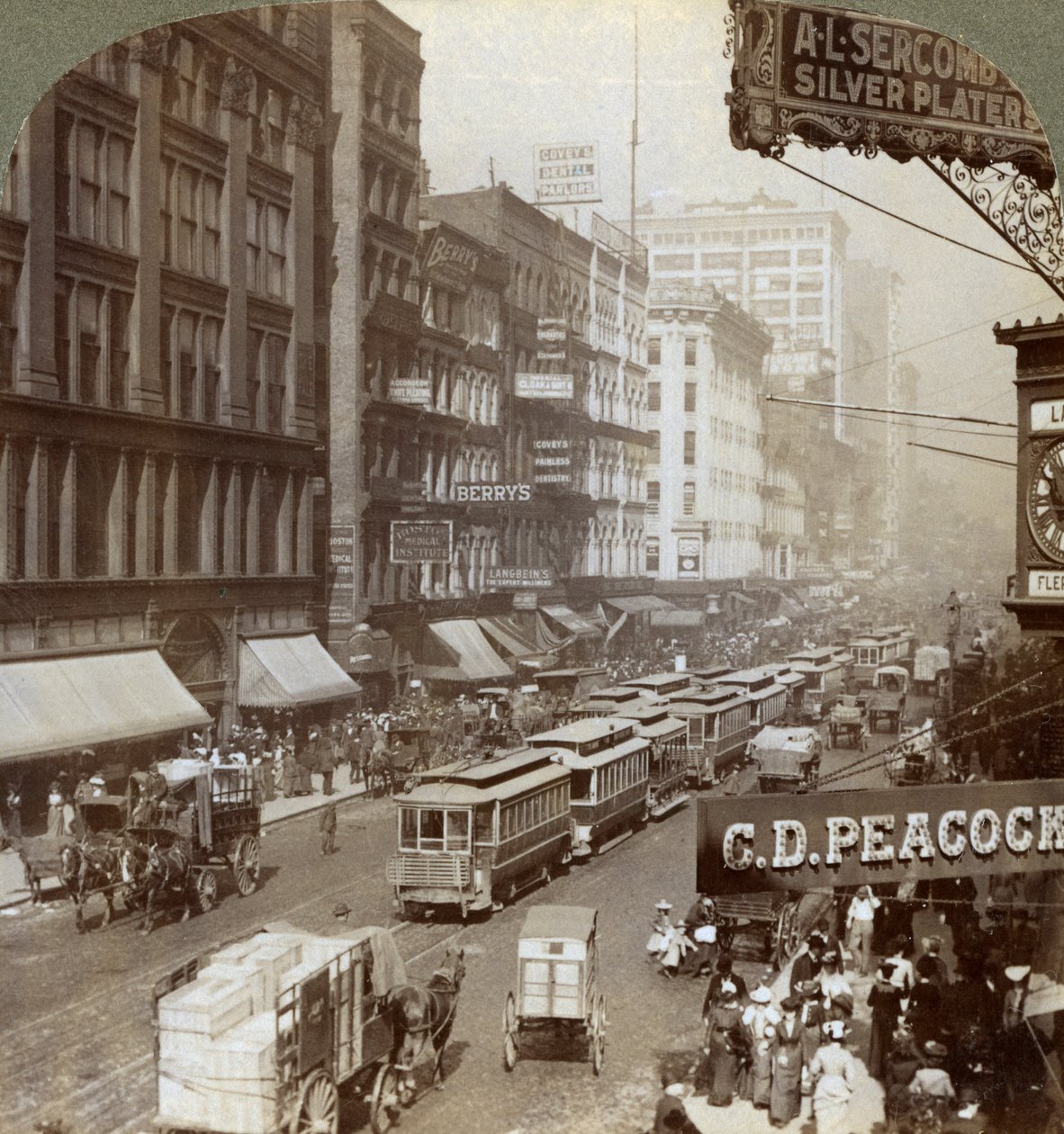 State Street, Chicago, Illinois, USA, 1908 alkotó: Underwood and Underwood