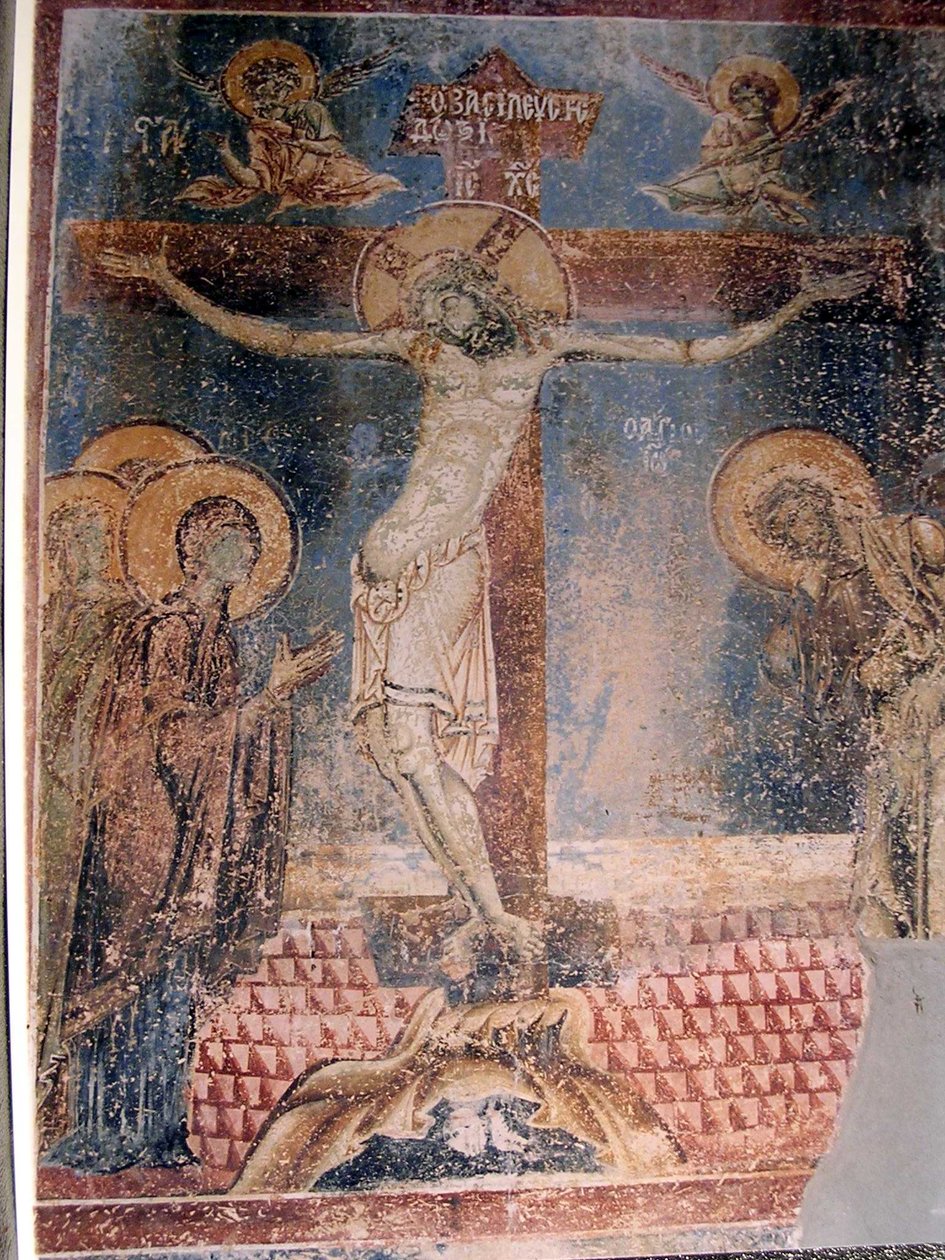 Freskók a Szent György -templomban Kurbinovóban, Prespa, Macedónia alkotó: Unknown
