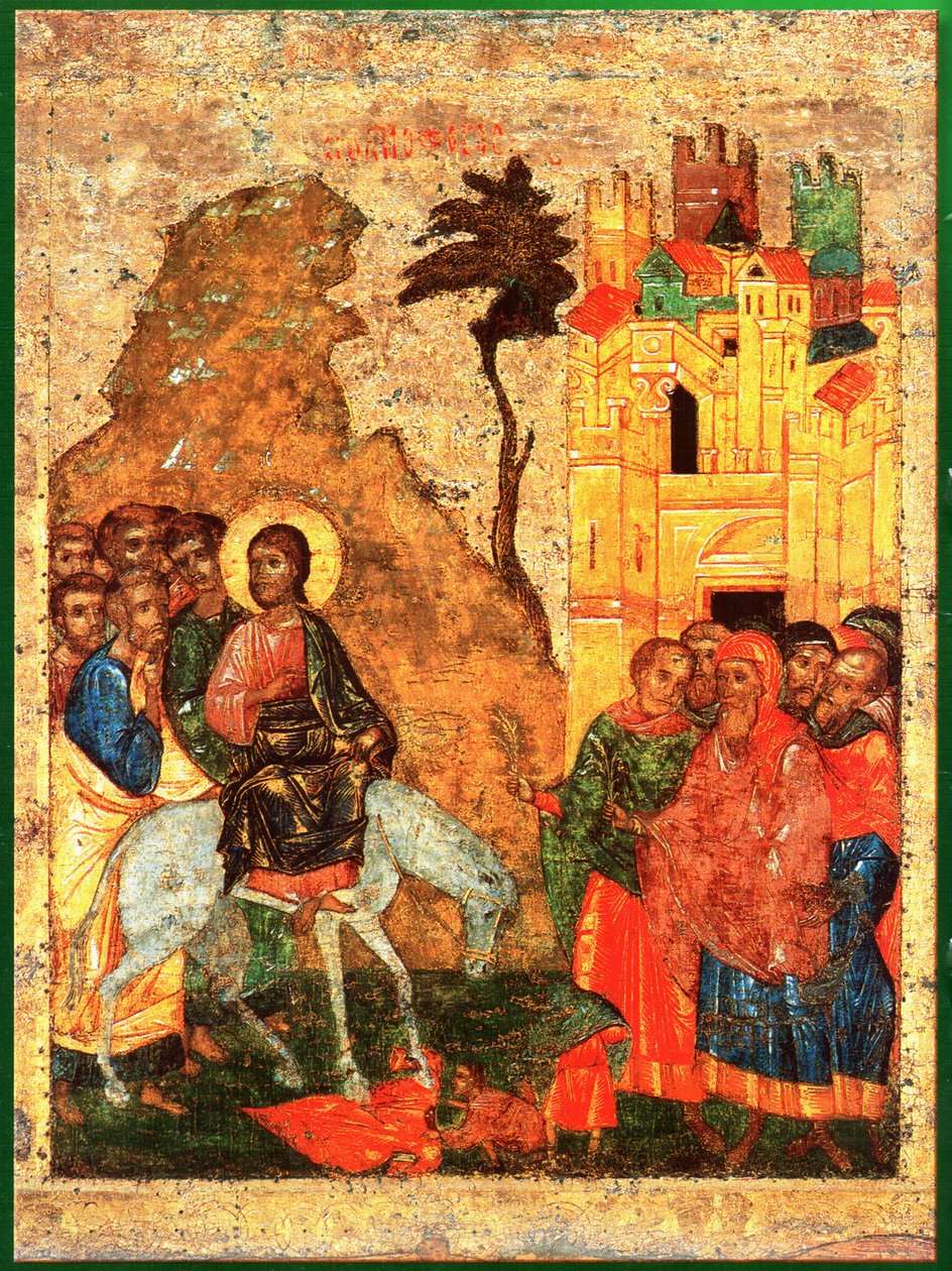 Belépés Jeruzsálembe. Orosz ikon 14 c alkotó: Unknown