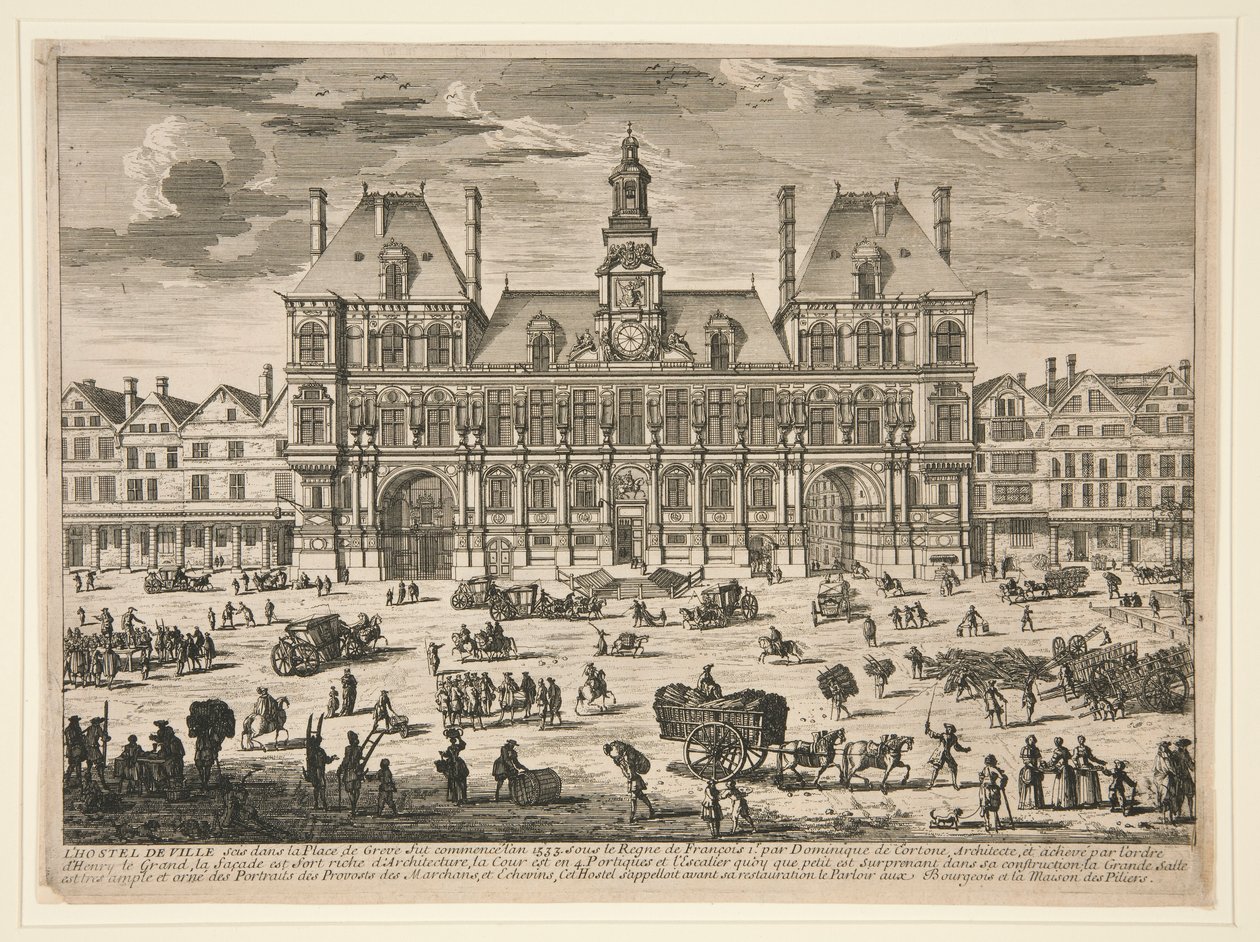 Kilátás a Hotel de Ville-re, Párizs alkotó: Unknown