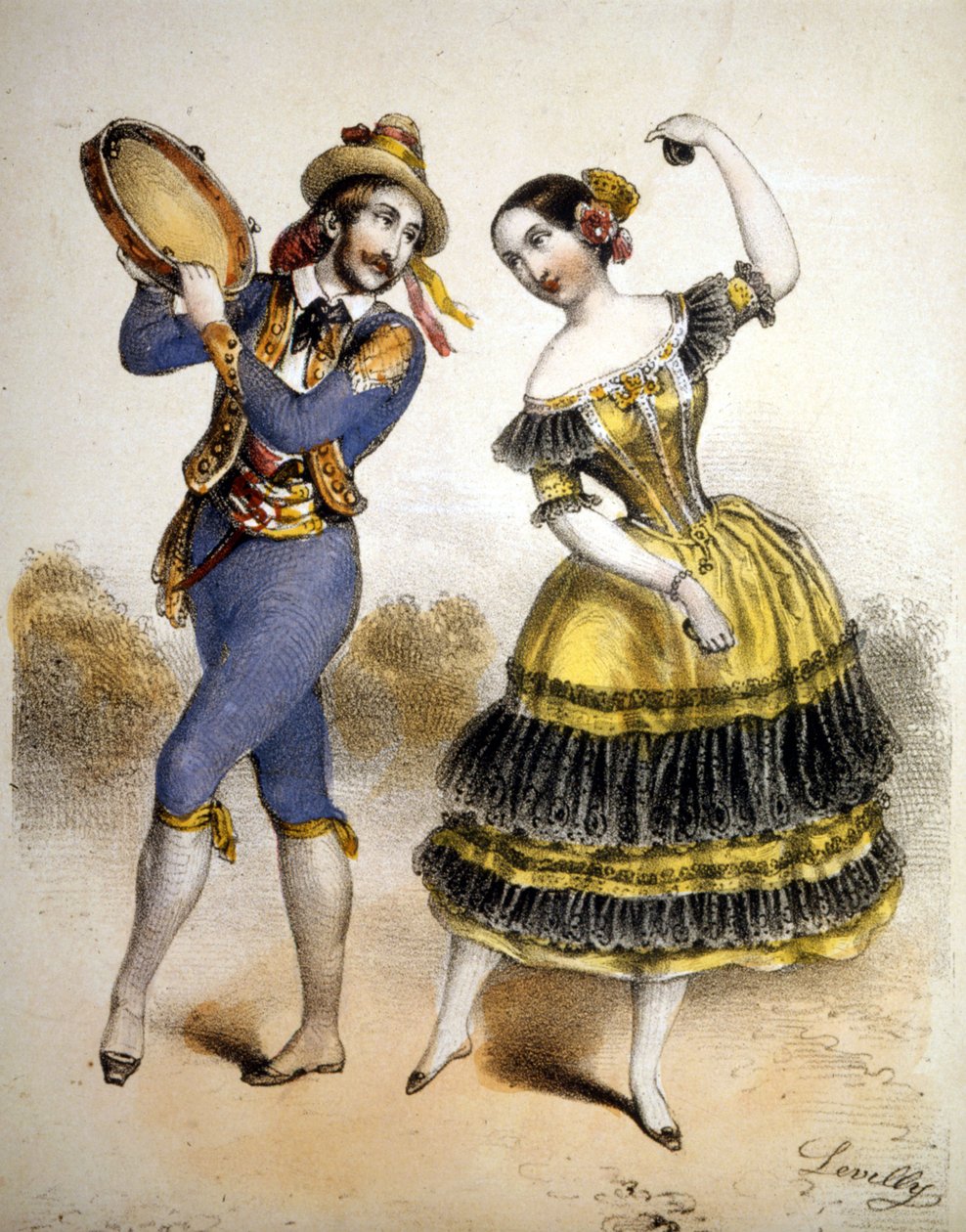 Boleró. Metszet 1850 körül. alkotó: Unknown artist