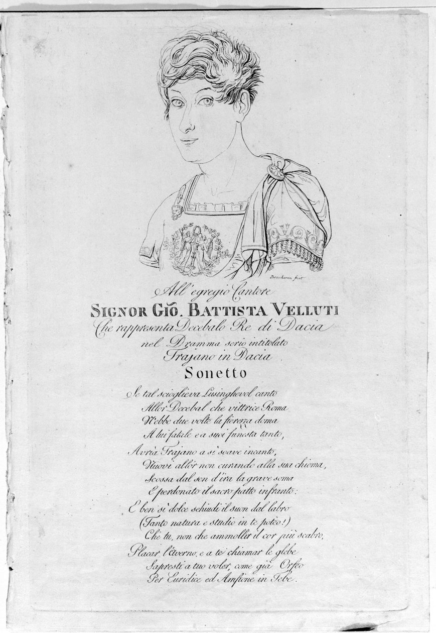 Giovanni Battista Velluti (1781-1861), utolsó kasztrált opera. alkotó: Unknown artist