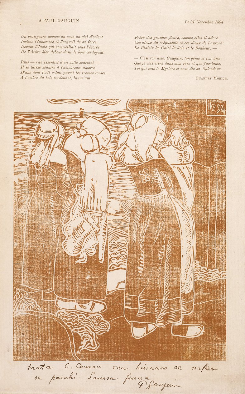 Les Bretonnes (A breton nők) (fatömbnyomat) alkotó: Unknown artist