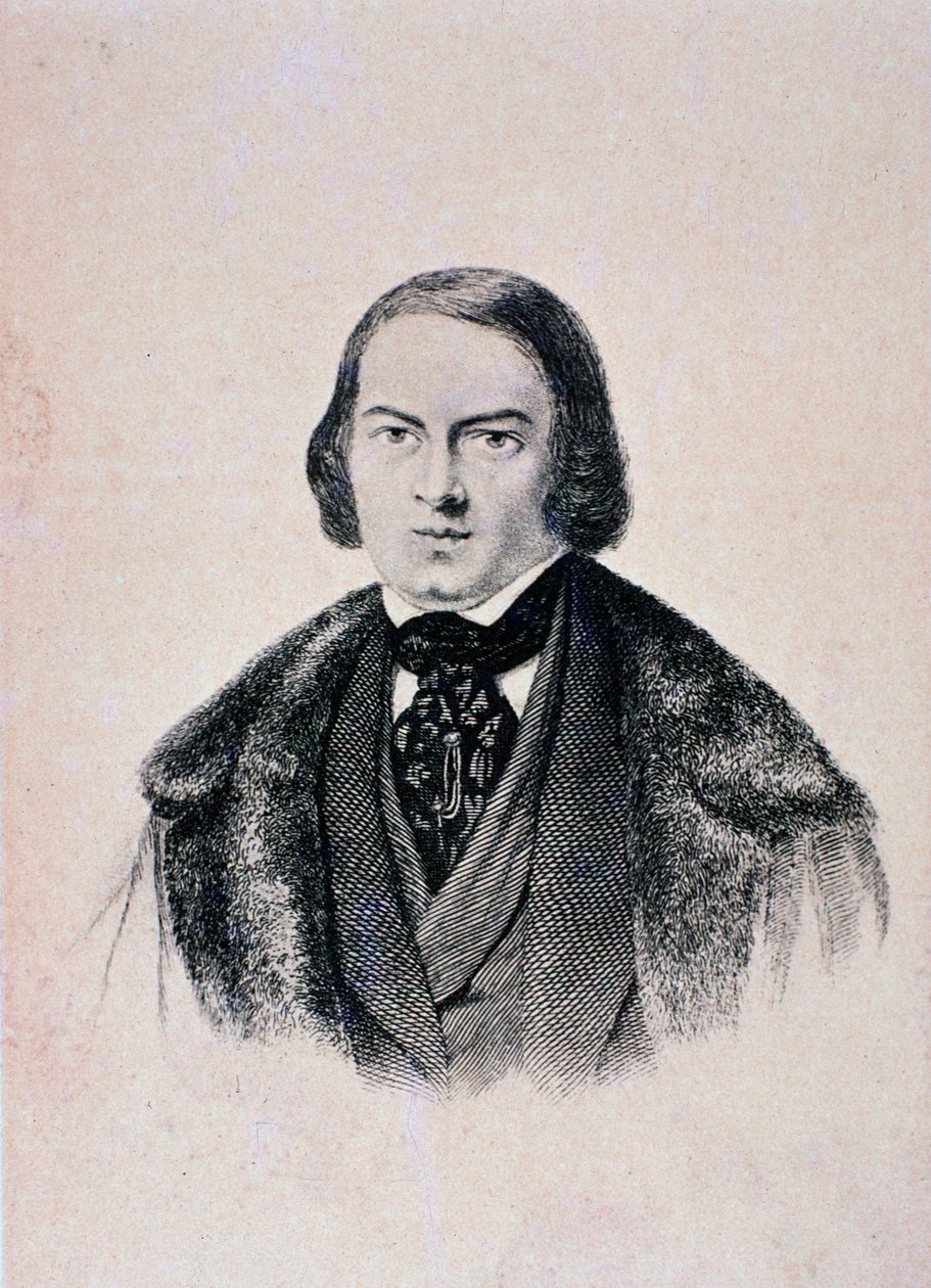 Robert Schumann portréja (metszet alkotó: Unknown artist
