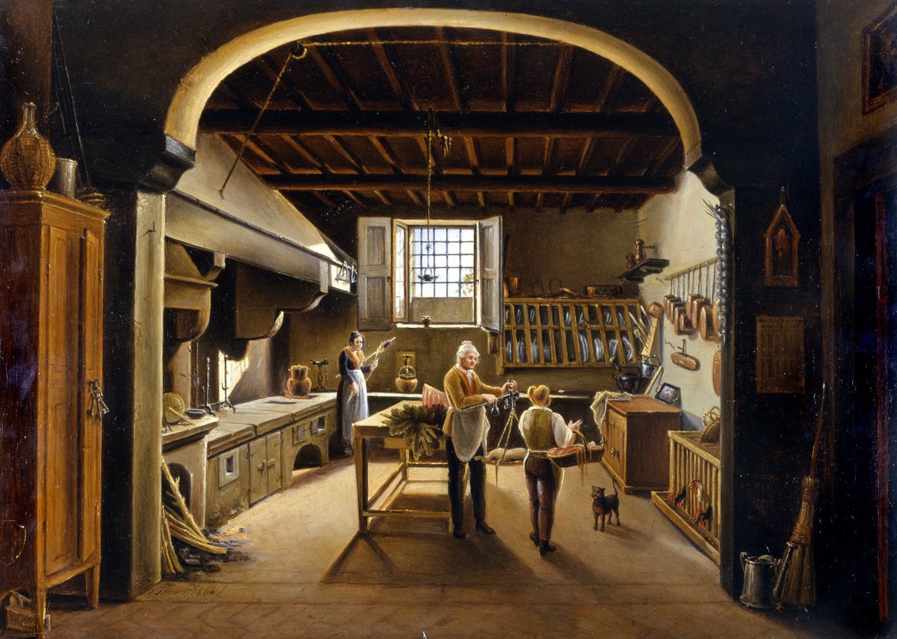 Kilátás a konyhára: az emberek elfoglaltak alkotó: Unknown artist