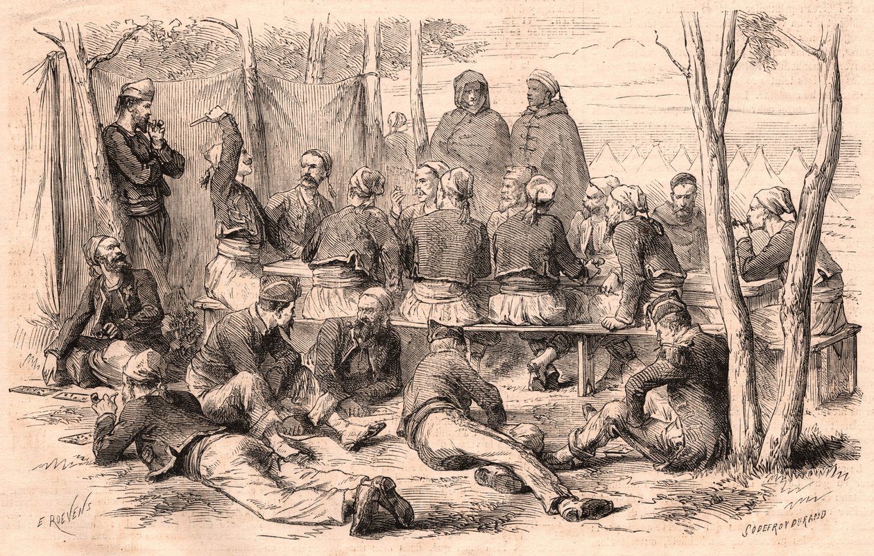 A Zouave csoport pihen a chalonsi táborban alkotó: Unknown