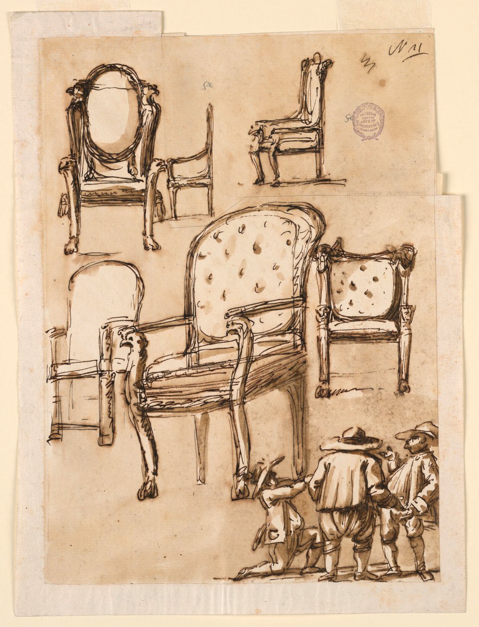 Rajz, székek, 1780-1790 alkotó: Unknown artistUnknown artist