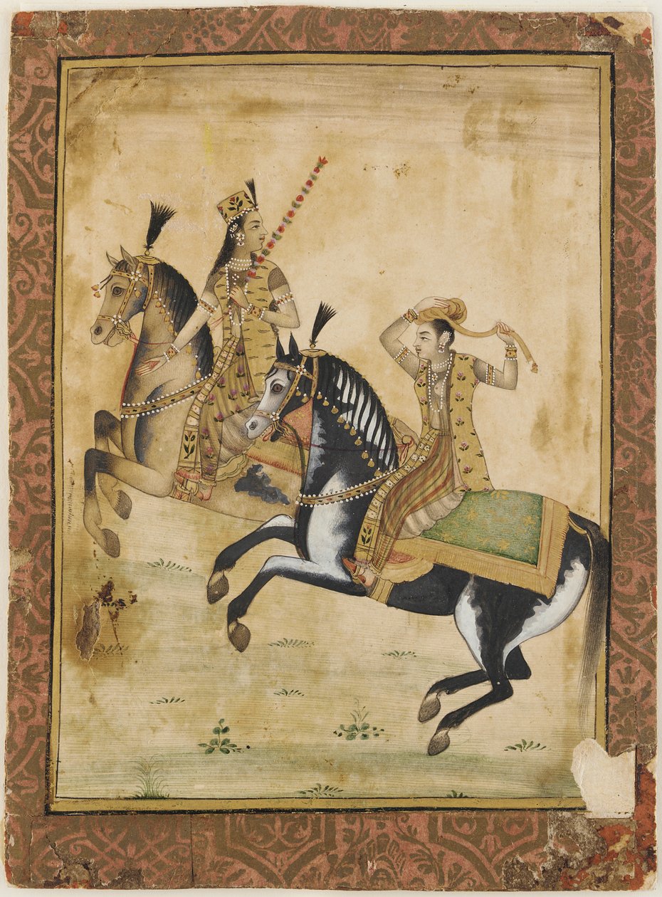 Egy herceg és hercegnő lóháton alkotó: Unknown artist
