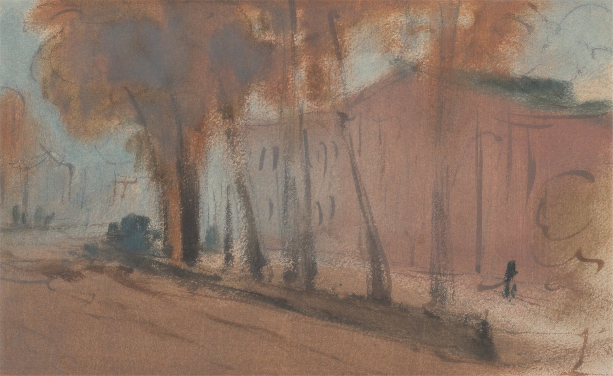 Épület a fákkal alkotó: Unknown artist
