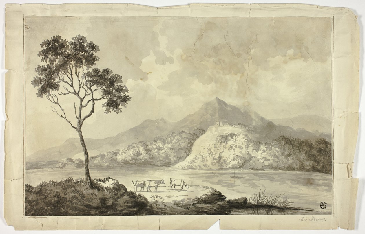 Tehenek a hegyi tónál alkotó: Unknown artist