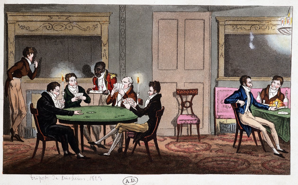 Egy angol klubban: „Cheating Tripot”, Anglia alkotó: Unknown artist
