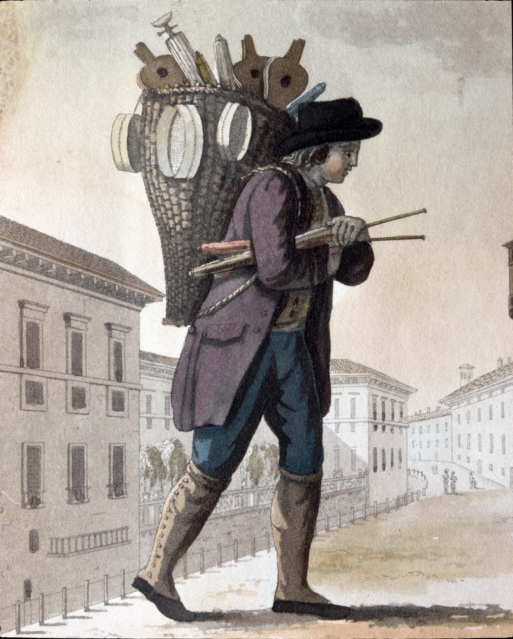 Régi szakma: kéményseprő (Kőnyomat alkotó: Unknown artist