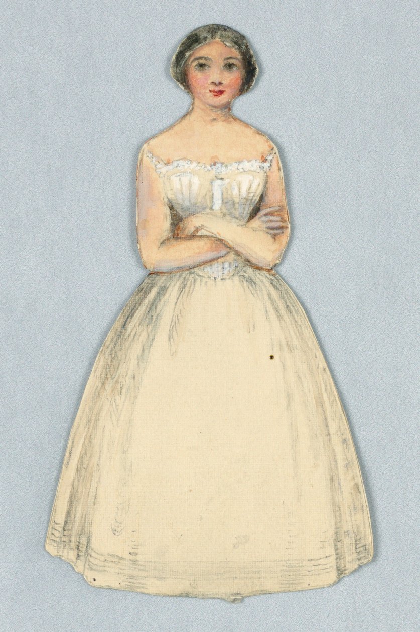 Papírbaba alsószoknyában alkotó: Unknown artist