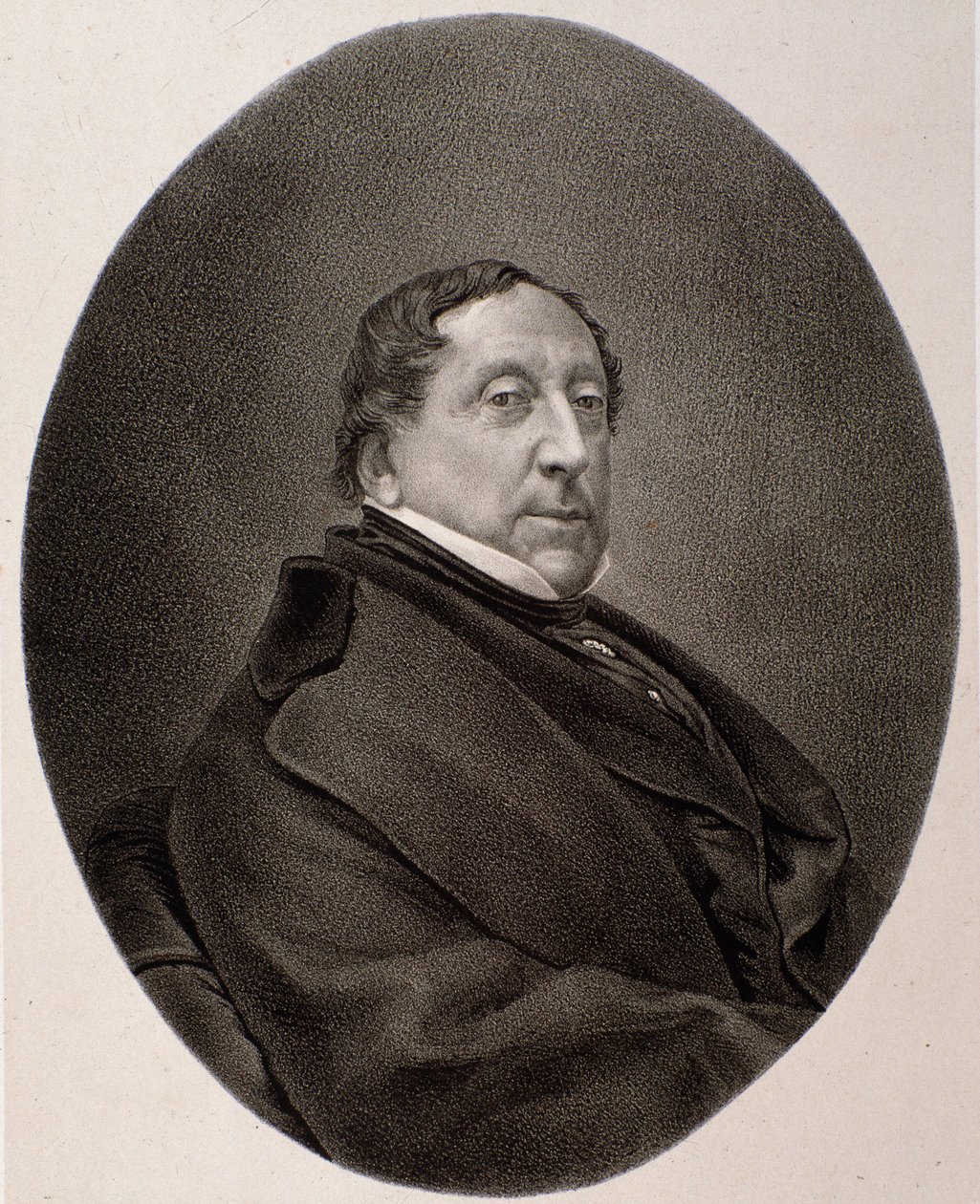 Gioacchino Rossini portréja (metszet alkotó: Unknown artist