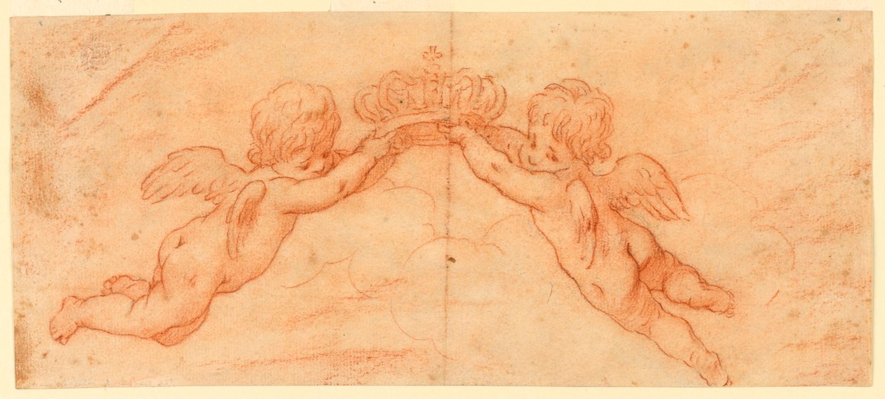 Putti koronával alkotó: Unknown artist
