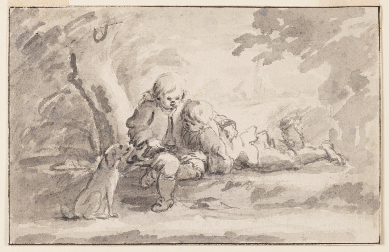 Két fiú néz egy könyvet alkotó: Unknown artist