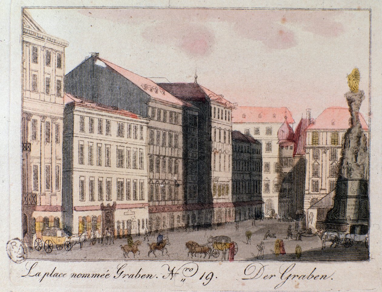 Kilátás a bécsi Graben térre. alkotó: Unknown artist