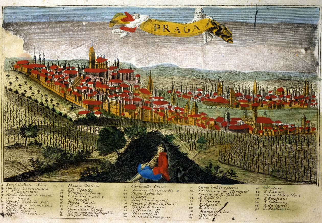 Prága látképe a 18. században. alkotó: Unknown artist
