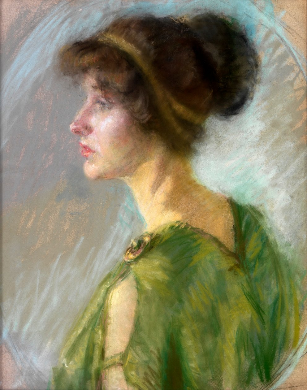 Fiatal nő zöldben alkotó: Unknown artist