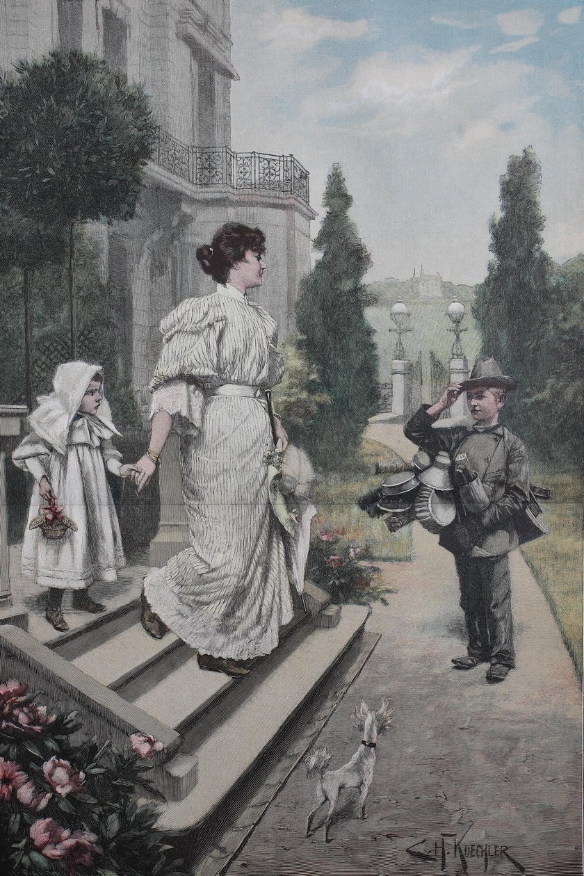 Fiatalos hawker, házaló alkotó: Unknown artist