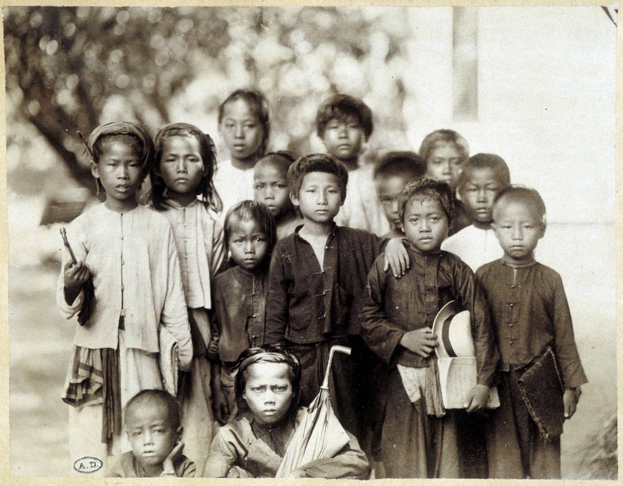Vietnami Gyermekcsoport, 1895. sz. alkotó: Unknown photographer