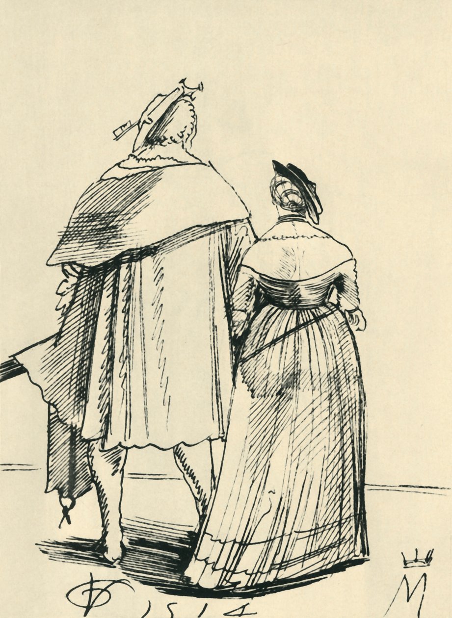 Pár sétál, 1514, 1943. alkotó: Urs Graf