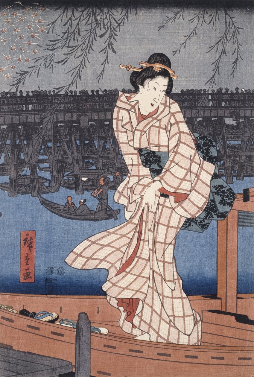 Este a Sumida folyón alkotó: Utagawa Hiroshige